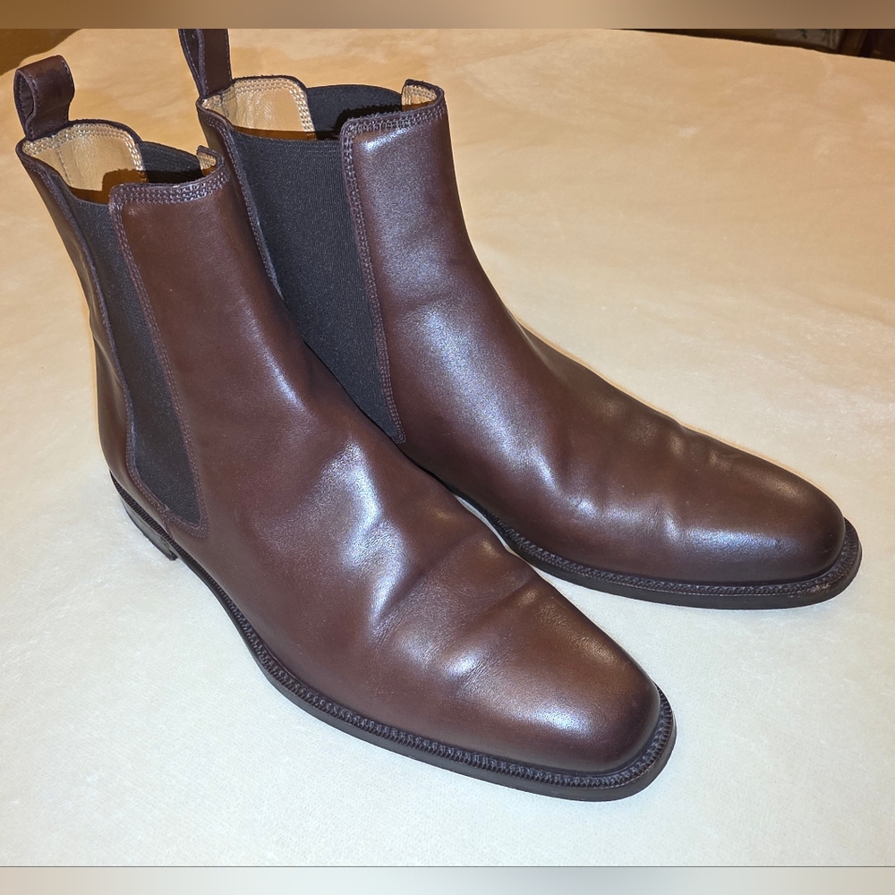 Ladies Brown Leather Chelsea Boots Ralph Lauren Purple Label